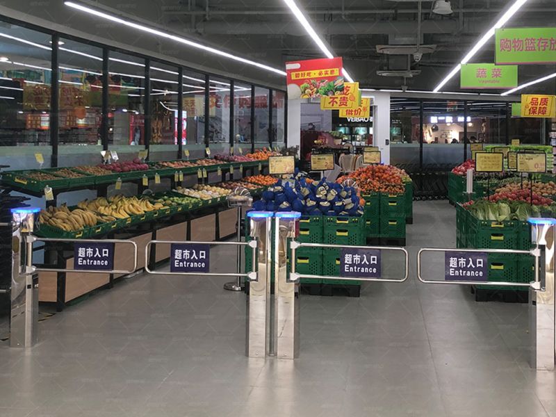 Redes de supermercados instalam portão giratório vertical de supermercado americano